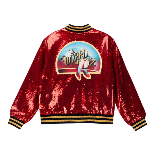The Wizard of Oz at Sphere Women's Ruby Red Sequin Bomber Jacket - Back View