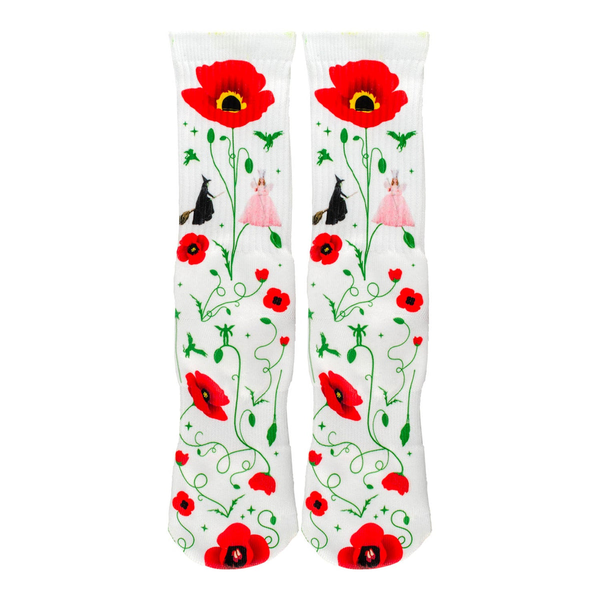 The Wizard of Oz At Sphere Botanical Poppies Socks - Flat Front View