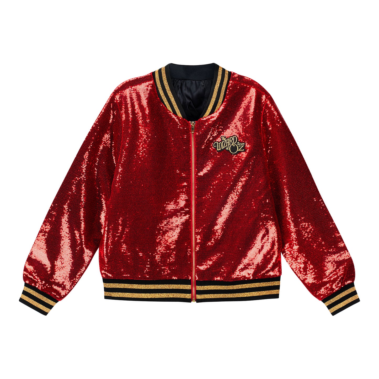 The Wizard of Oz at Sphere Women's Ruby Red Sequin Bomber Jacket - Front View