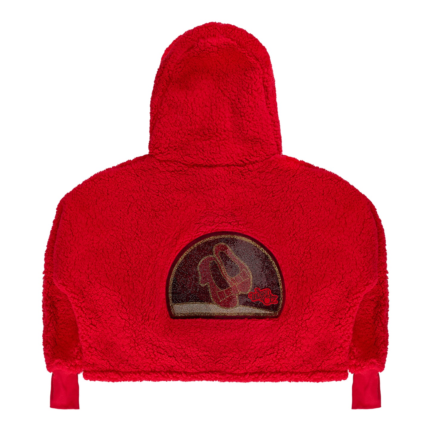 The Wizard of Oz at Sphere x Jill Martin Ruby Red Slippers Cropped Sherpa Hoodie- Red
