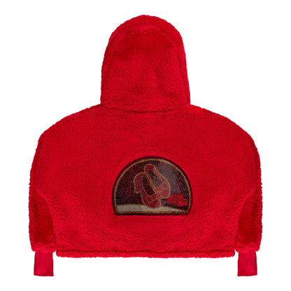 The Wizard of Oz at Sphere x Jill Martin Ruby Red Slippers Cropped Sherpa Hoodie- Red