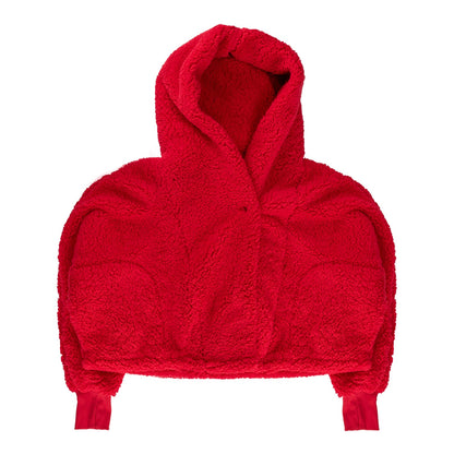 The Wizard of Oz at Sphere x Jill Martin Sphere Sequin Slippers Cropped Sherpa Hoodie- Red