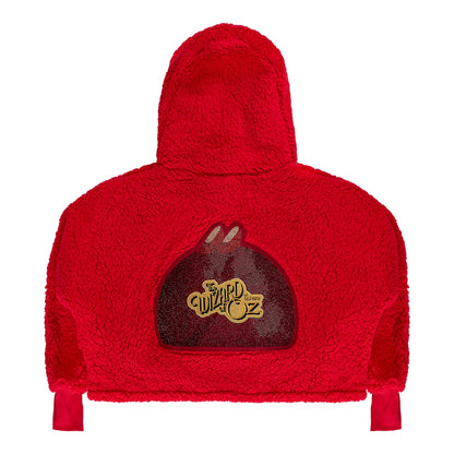 The Wizard of Oz at Sphere x Jill Martin Sphere Sequin Slippers Cropped Sherpa Hoodie- Red
