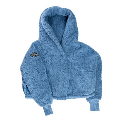 The Wizard of Oz at Sphere x Jill Martin Surrender Dorothy Cropped Sherpa Hoodie-Blue