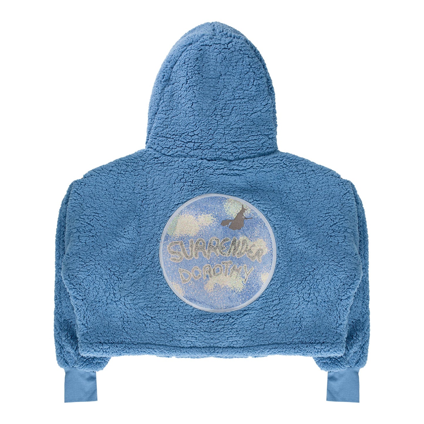 The Wizard of Oz at Sphere x Jill Martin Surrender Dorothy Cropped Sherpa Hoodie-Blue