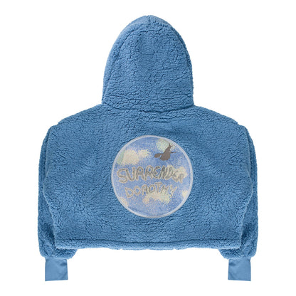 The Wizard of Oz at Sphere x Jill Martin Surrender Dorothy Cropped Sherpa Hoodie-Blue