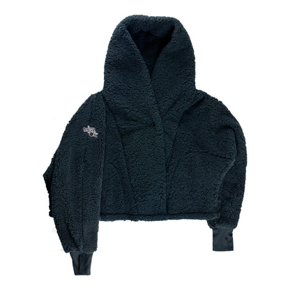 The Wizard of Oz at Sphere x Jill Martin Legs Cropped Sherpa Hoodie, Black