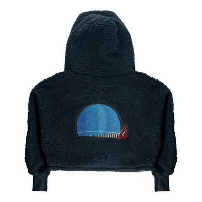 The Wizard of Oz at Sphere x Jill Martin Legs Cropped Sherpa Hoodie, Black