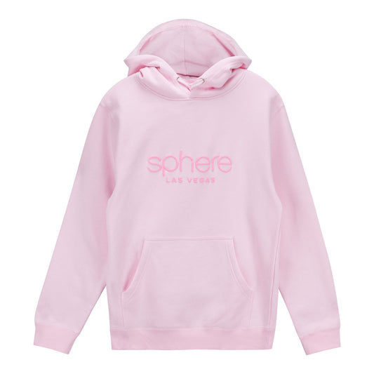 Women's Sphere Puff Print Pink Hoodie - Front View