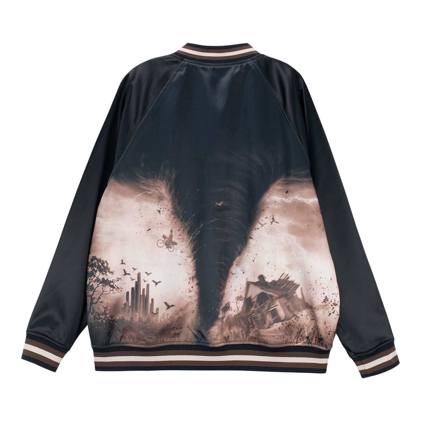 The  Wizard of Oz at  Sphere Twister Satin Bomber Jacket In Black - Back View