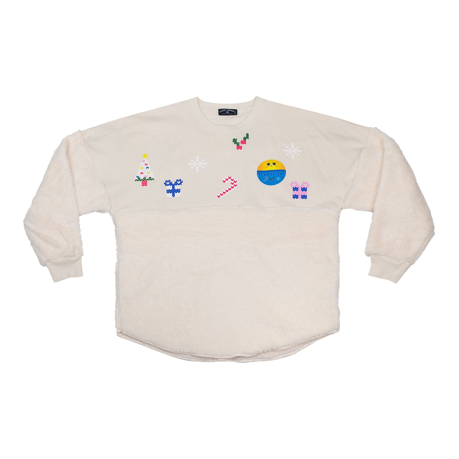 White Holiday Sherpa Spirit Jersey In White - Front View