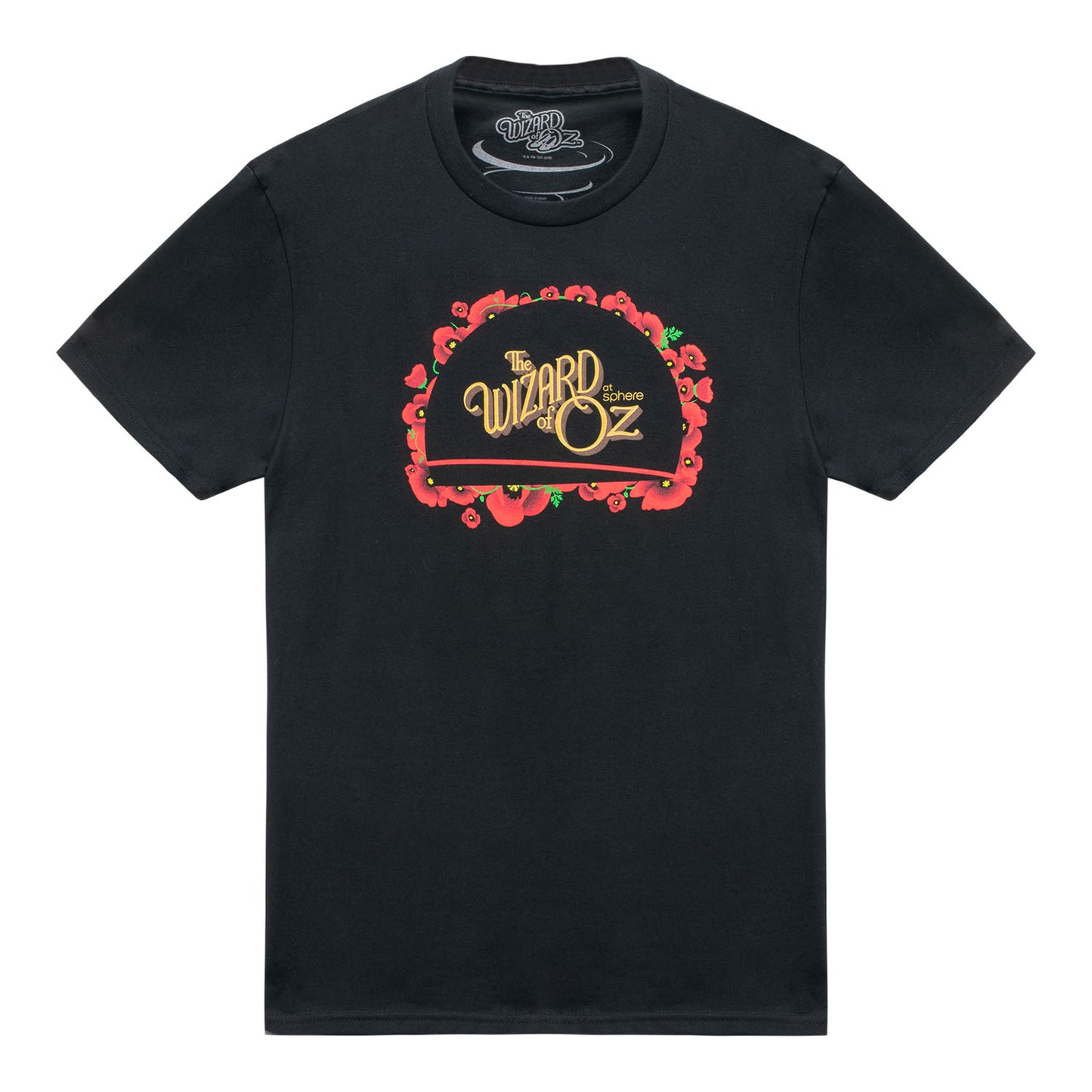 The Wizard of Oz at Sphere Domed Poppies Tee In Black - Front View