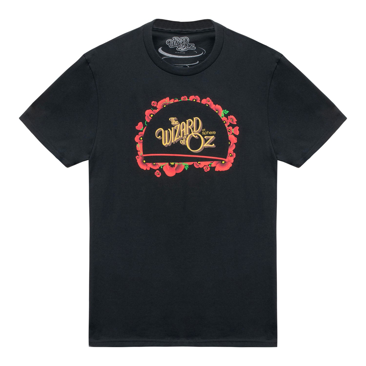 The Wizard of Oz at Sphere Domed Poppies Tee In Black - Front View