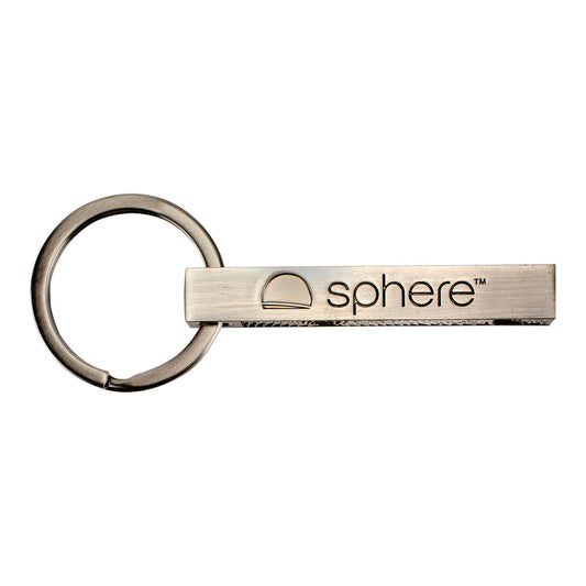 Sphere Luxe Bar Keychain In Silver - Front View