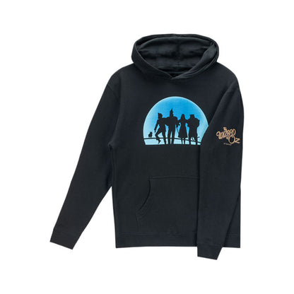 The Wizard of Oz at Sphere Silhouette Kids Fleece In Black - Front w/ sleeve View