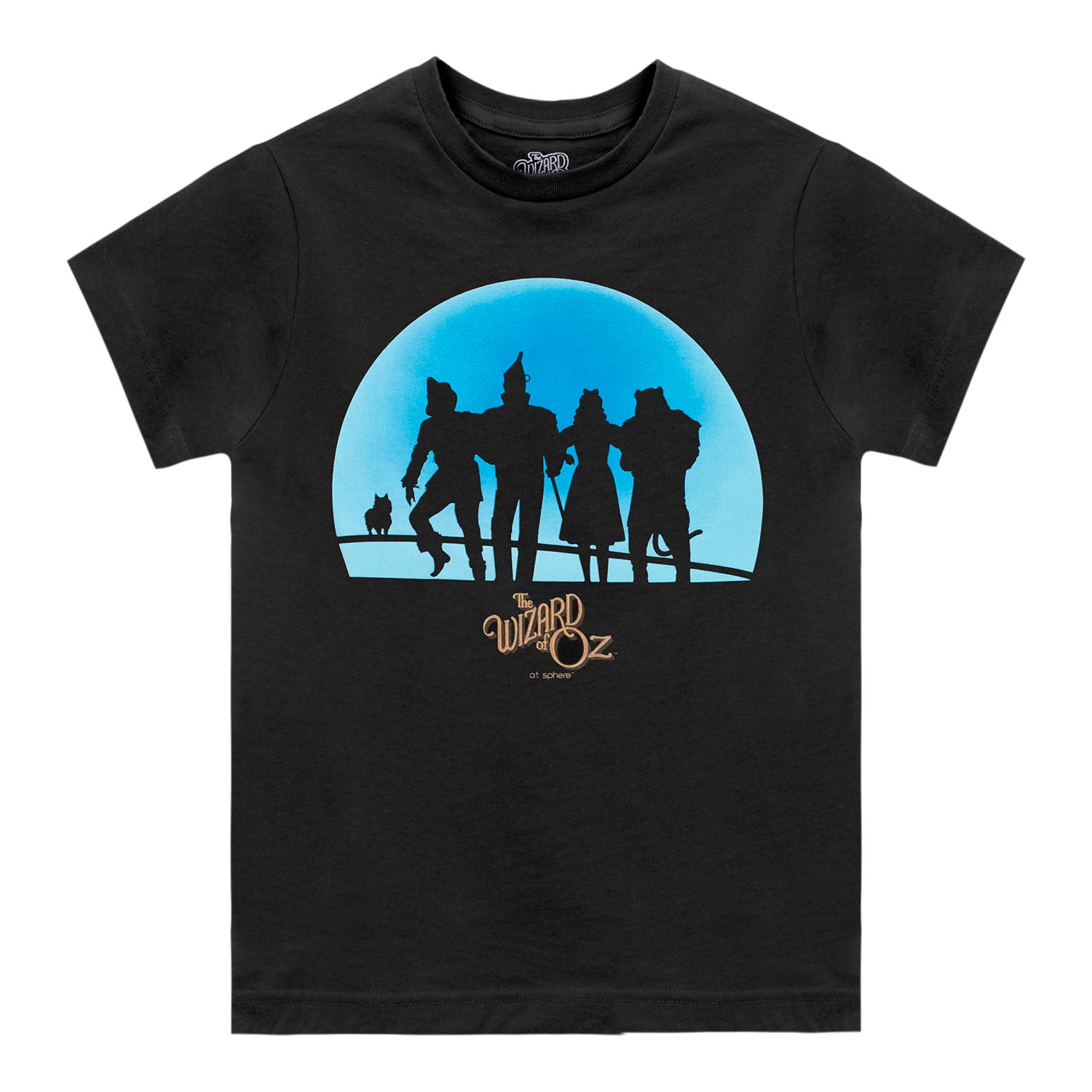 The Wizard of Oz at Sphere Silhouette Kids Tee In Black - Front View