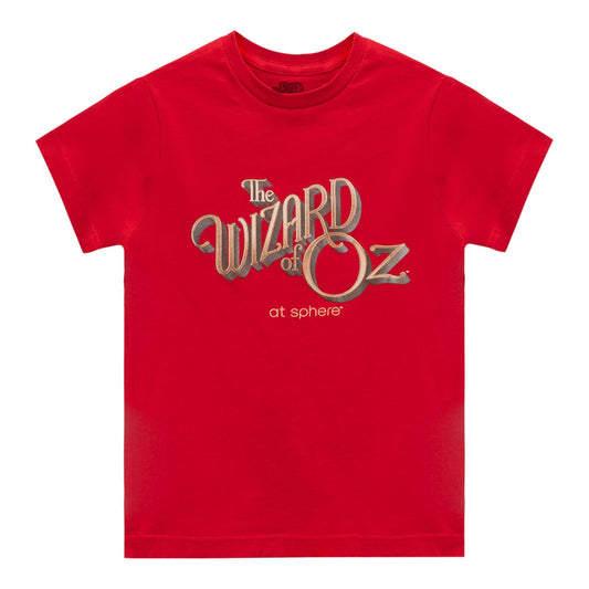 The Wizard of Oz at Sphere Logo Kids Red Tee - Front View
